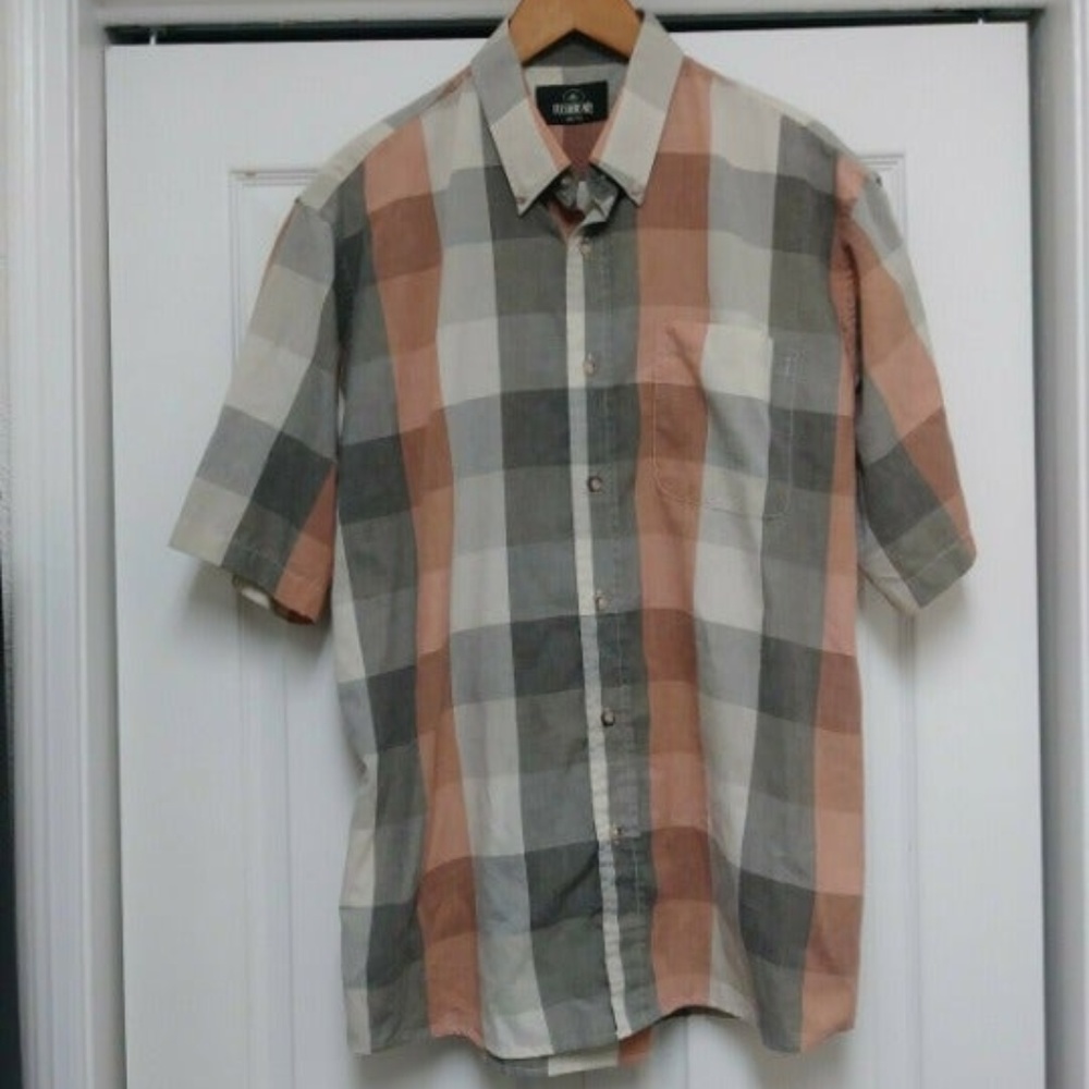 RedHead‎ Men's Sz L SS Plaid Button Down